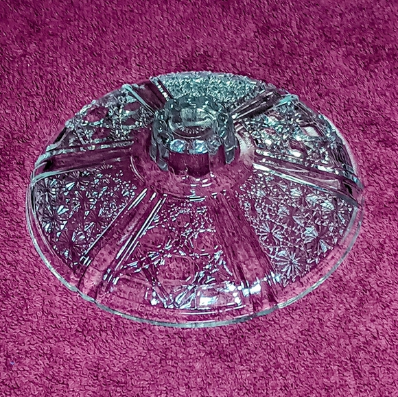 Vintage Fng Indonesia Daisy Button Pattern Glass Candy Bowl With Lid - Picture 3 of 12